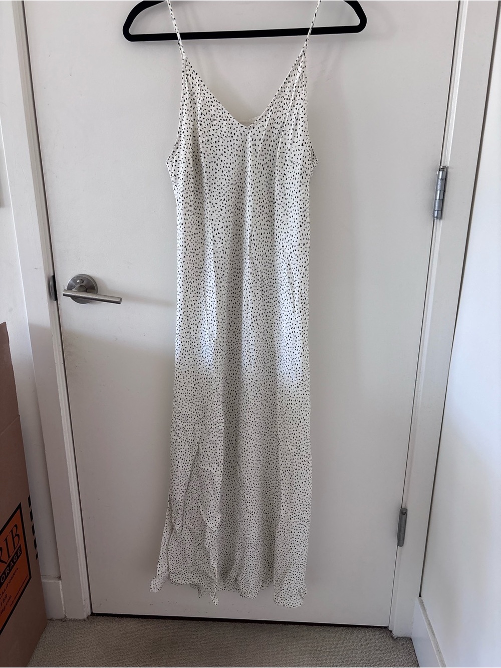 a new day White Maxi Slip Dress with Black Dot Print
